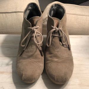 TOMS lace up wedge